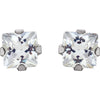 14k White Gold Cubic Zirconia Inverness Piercing Earrings