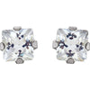 14k White Gold Cubic Zirconia Inverness Piercing Earrings 14k White Gold Cubic Zirconia Inverness Piercing Earrings