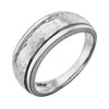 14K White Gold Hammered Ring With Beveled Edges (Size 7) 14K White Gold Hammered Ring With Beveled Edges (Size 7)