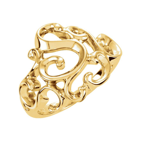10k Yellow Gold Freeform Ring, Size 6 10k Yellow Gold Freeform Ring, Size 6