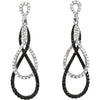 14k White Gold 1 1/2 CTW Black & White Diamond Earrings