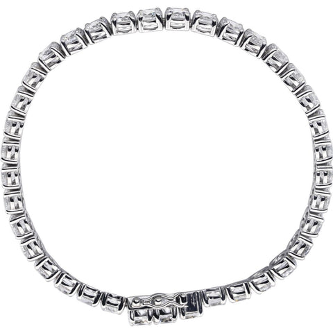 Sterling Silver 5mm Round Cubic Zirconia Bracelet
