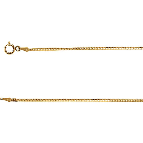 14k Yellow Gold 1.5mm Flexible Herringbone Chain 16" Chain