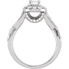 Twist-Style Engagement Ring in 14k White Gold, Size 7 Twist-Style Engagement Ring in 14k White Gold, Size 7
