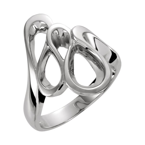 14k White Gold Freeform Ring, Size 6 14k White Gold Freeform Ring, Size 6