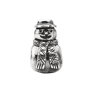 Sterling Silver 16.5x9.75mm Snowman Bead Sterling Silver 16.5x9.75mm Snowman Bead