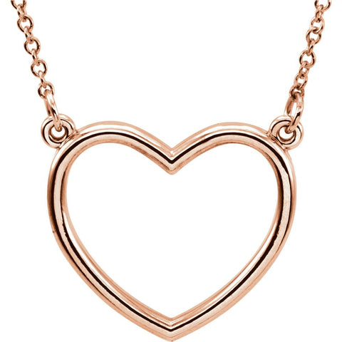14k Rose Gold 13x13.75mm Heart 16" Necklace 14k Rose Gold 13x13.75mm Heart 16" Necklace