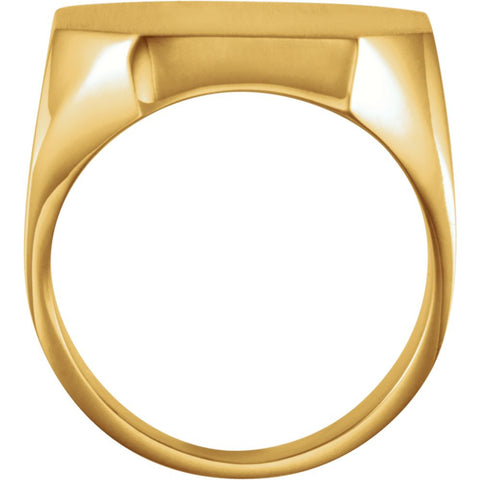 14k Yellow Gold 20x22mm Men's Signet Ring , Size 10