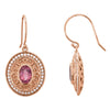 Pink Tourmaline & 1/3 CTW Diamond Earrings in 14K Rose Gold