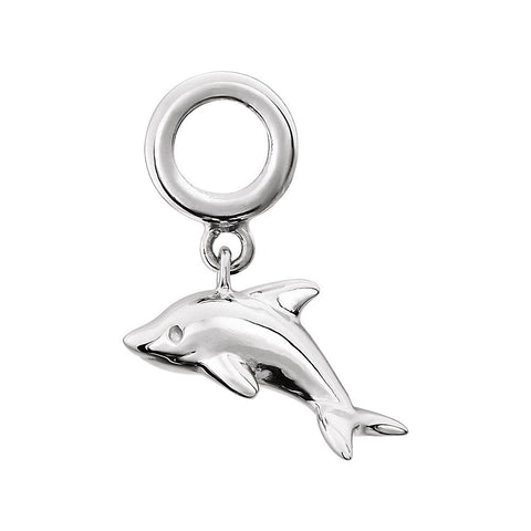 Sterling Silver 15x14mm Kera Dolphin Charm Sterling Silver 15x14mm Kera Dolphin Charm