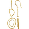 Pair of 3/8 CTTW Open Silhouette Dangle Earrings in Sterling Silver and 14k Yellow Gold