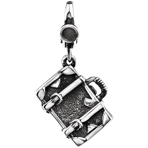 Sterling Silver Suit Case Charm Sterling Silver Suit Case Charm