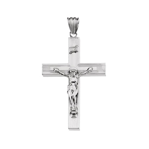 Sterling Silver 57.75x38.5mm Hollow Crucifix Pendant Sterling Silver 57.75x38.5mm Hollow Crucifix Pendant