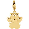 Charming Animals Paw Print Charm in 14k Yellow Gold