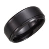 Black Titanium 9mm Ridged Comfort-Fit Wedding Band for Men, Size 10.5 Black Titanium 9mm Ridged Comfort-Fit Wedding Band for Men, Size 10.5