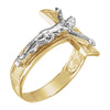 Two Tone Men's Crucifix Cross Ring in 14k White and Yellow Gold ( Size 10 ) Two Tone Men's Crucifix Cross Ring in 14k White and Yellow Gold ( Size 10 )