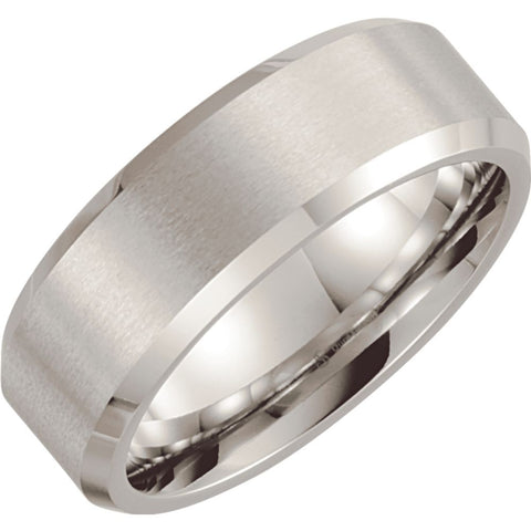 Cobalt 8mm Satin Finish Beveled Band Size 7 Cobalt 8mm Satin Finish Beveled Band Size 7
