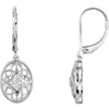 Pair of 0.06 CTTW Diamond Fashion Lever Back Earrings in Sterling Silver