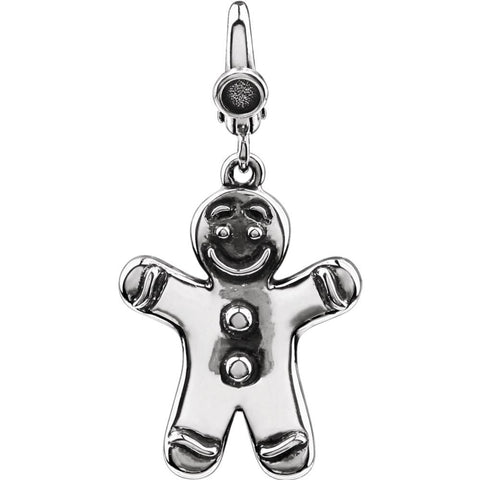 Sterling Silver Gingerbread Man Charm Sterling Silver Gingerbread Man Charm