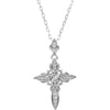 Sterling Silver Cubic Zirconia Cross 18-inch Necklace