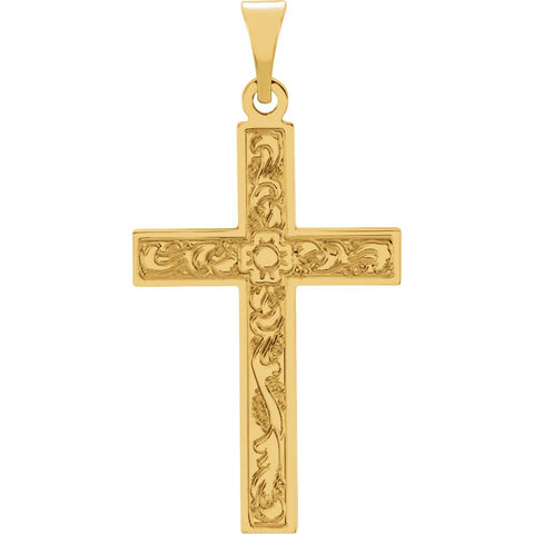 14k Yellow Gold 22x14mm Design Cross Pendant 14k Yellow Gold 22x14mm Design Cross Pendant