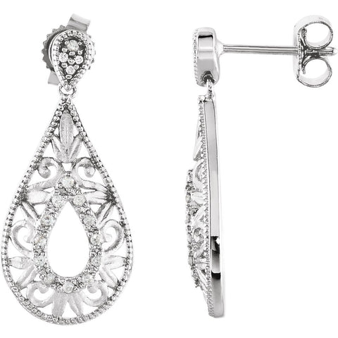 Sterling Silver 1/10 CTW Diamond Earrings