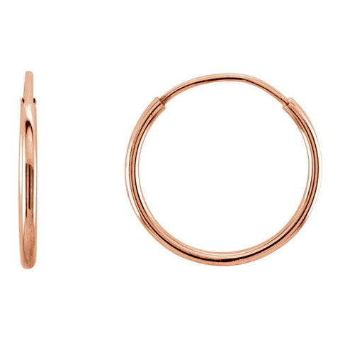 14k Rose Gold 12mm Endless Hoop Earrings 14k Rose Gold 12mm Endless Hoop Earrings