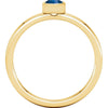 14k Yellow Gold Genuine Blue Sapphire Bezel Ring, Size 7