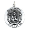 Sterling Silver 18.25 Round St. Martin de Porres Medal Sterling Silver 18.25 Round St. Martin de Porres Medal