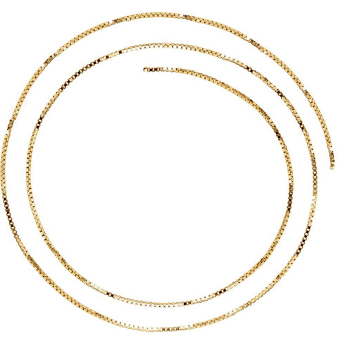 14k Yellow Gold 1mm Solid Box 18" Chain 14k Yellow Gold 1mm Solid Box 18" Chain