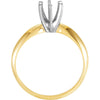 14k Yellow Gold & Platinum 5.7-6mm Round 6-Prong Heavy Solitaire Ring Mounting, Size 6 14k Yellow Gold & Platinum 5.7-6mm Round 6-Prong Heavy Solitaire Ring Mounting, Size 6
