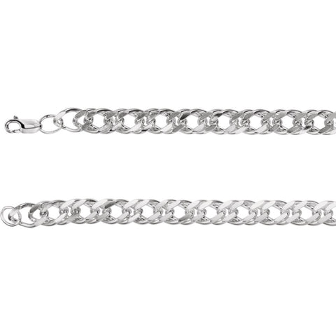 Sterling Silver 8.2mm Curb 8" Chain