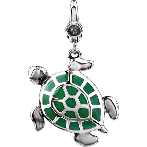 Sterling Silver Enamel Turtle Charm Sterling Silver Enamel Turtle Charm