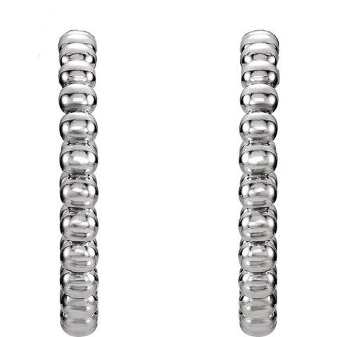 Continuum Sterling Silver 17mm Beaded Hoop Earrings