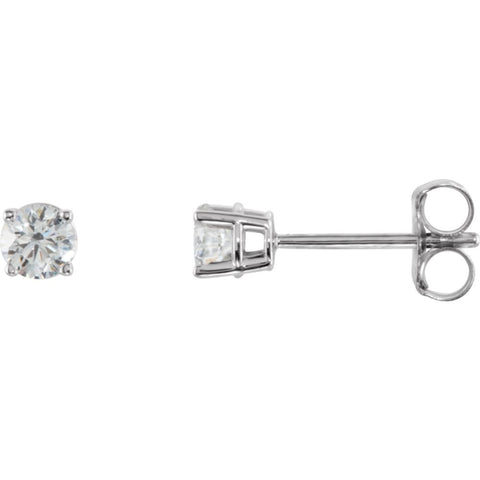 Sterling Silver 2.5mm Round Cubic Zirconia Earrings