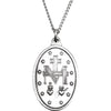 Sterling Silver 23x16mm Oval Miraculous Medal 18" Necklace