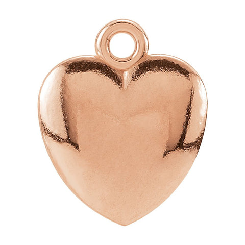 14k Rose Gold 10.85x8.9mm Puffed Heart Charm 14k Rose Gold 10.85x8.9mm Puffed Heart Charm
