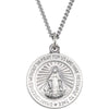 14.75 mm Round Miraculous Pendant Medal with 18 inch Chain in Sterling Silver 14.75 mm Round Miraculous Pendant Medal with 18 inch Chain in Sterling Silver