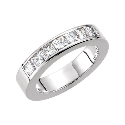 14k White Gold 1 1/6 CTW Diamond Anniversary Band, Size 6 14k White Gold 1 1/6 CTW Diamond Anniversary Band, Size 6