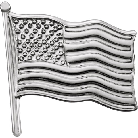 14k White Gold 14.5x14mm American Flag Lapel Pin 14k White Gold 14.5x14mm American Flag Lapel Pin