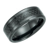 Black Titanium 8mm Beveled Band With Black Carbon Fiber Inlay (Size 9.5) Black Titanium 8mm Beveled Band With Black Carbon Fiber Inlay (Size 9.5)