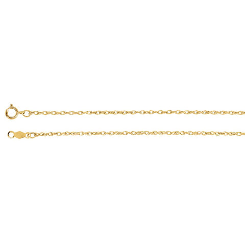 14k Yellow Gold 1.25mm Rope 24" Chain 14k Yellow Gold 1.25mm Rope 24" Chain