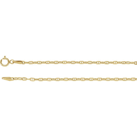 14k Yellow Gold 1.75mm Hollow Anchor 18" Chain