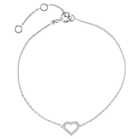 14k Rose Gold .06 CTW Diamond Heart 7" Bracelet 14k Rose Gold .06 CTW Diamond Heart 7" Bracelet