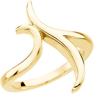 14k Yellow Gold Freeform Ring, Size 7 14k Yellow Gold Freeform Ring, Size 7