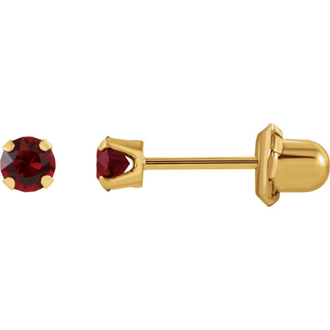 14k Yellow Gold Solitaire "July" Birthstone Piercing Earrings 14k Yellow Gold Solitaire "July" Birthstone Piercing Earrings