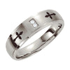 Stainless Steel 0.02 CTTW Diamond Wedding Band Ring with Black Laser Cross Design (Size 7 ) Stainless Steel 0.02 CTTW Diamond Wedding Band Ring with Black Laser Cross Design (Size 7 )