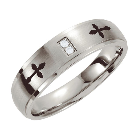 Stainless Steel Black Laser Band, Size 7.5 Stainless Steel Black Laser Band, Size 7.5