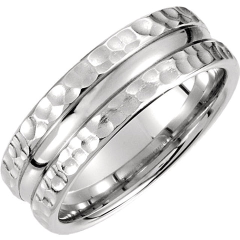 14k White Gold 7.5mm Fancy Carved Band Size 11.5 14k White Gold 7.5mm Fancy Carved Band Size 11.5