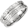 14k White Gold 7.5mm Fancy Carved Comfort-Fit Band, Size 9 14k White Gold 7.5mm Fancy Carved Comfort-Fit Band, Size 9